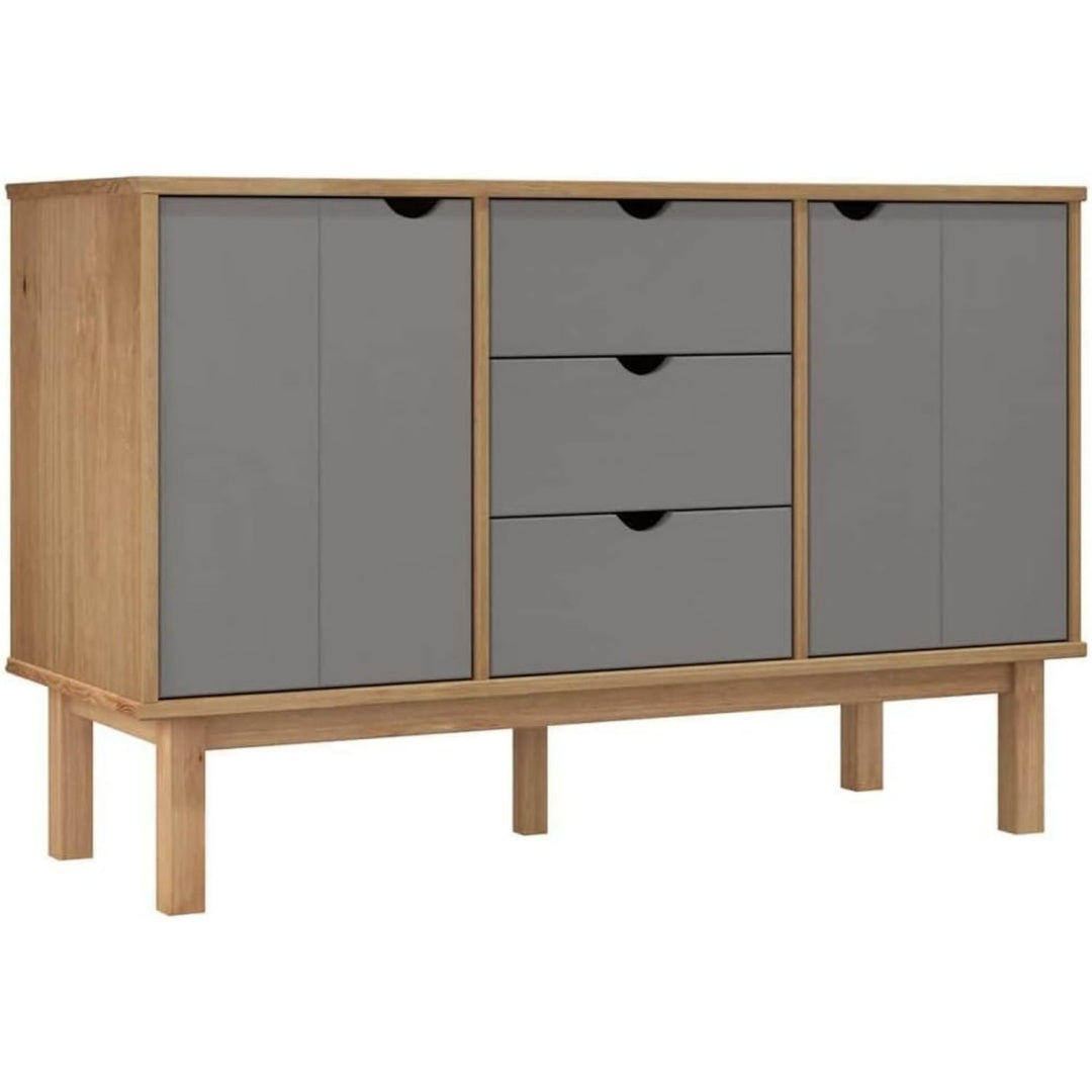 Sideboard in Braun und Grau mit Schubladen