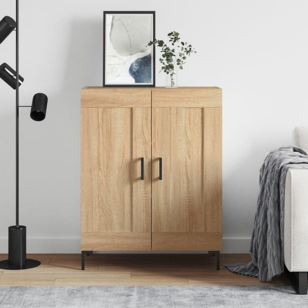 Das Sideboard misst 69.5 x 34 x 90 cm in Eichenbraun
