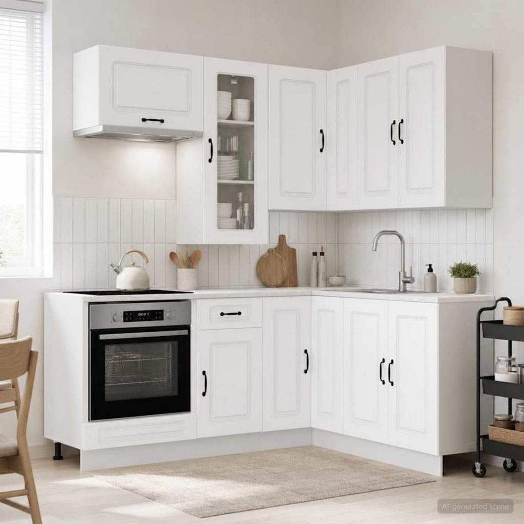 Wandschrank in Weiss mit Schubladen
