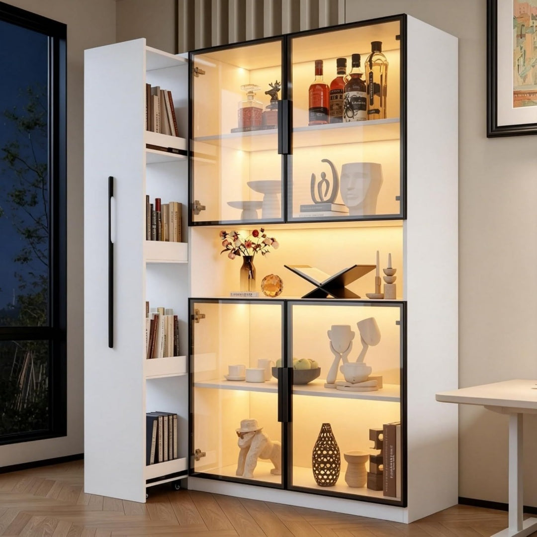 Schubladen praegen die Vitrine