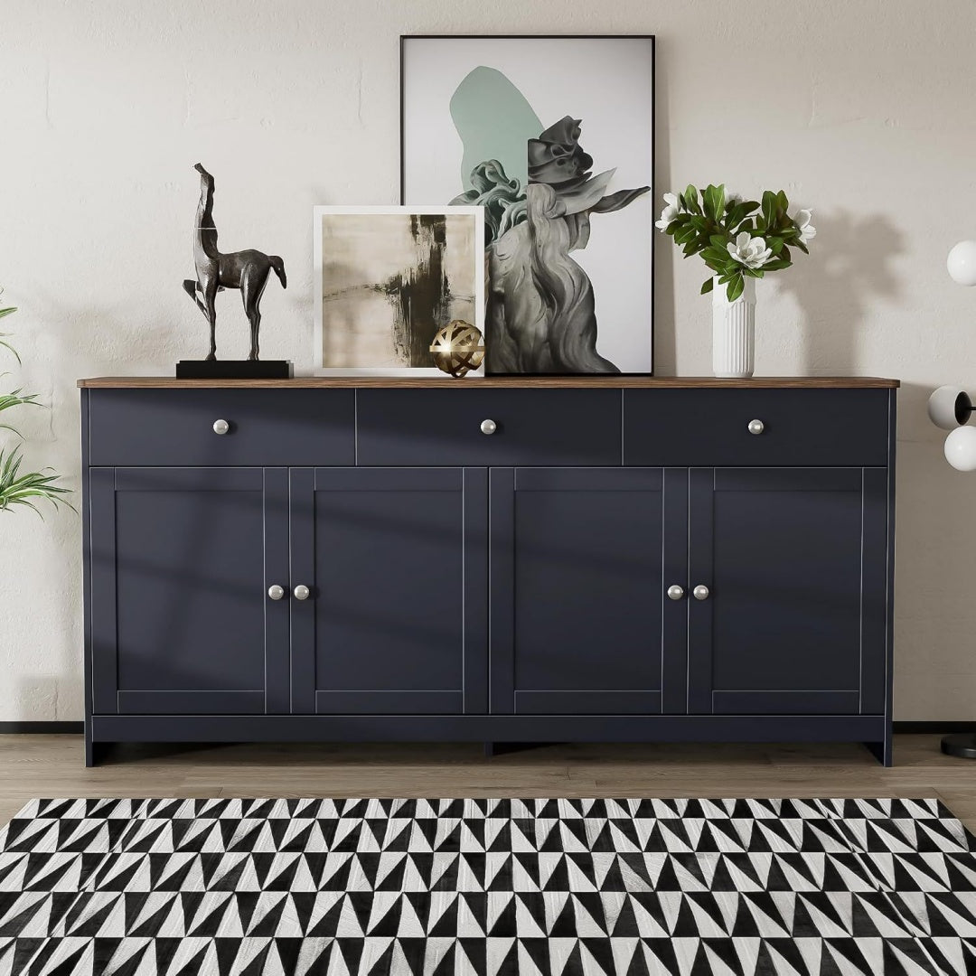 Sideboard mit 3 Schubladen, 4 Tueren und Schubladen