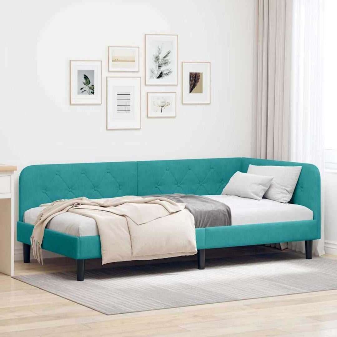 Bettgestell mit den Massen 90 x 200 cm in Tuerkis
