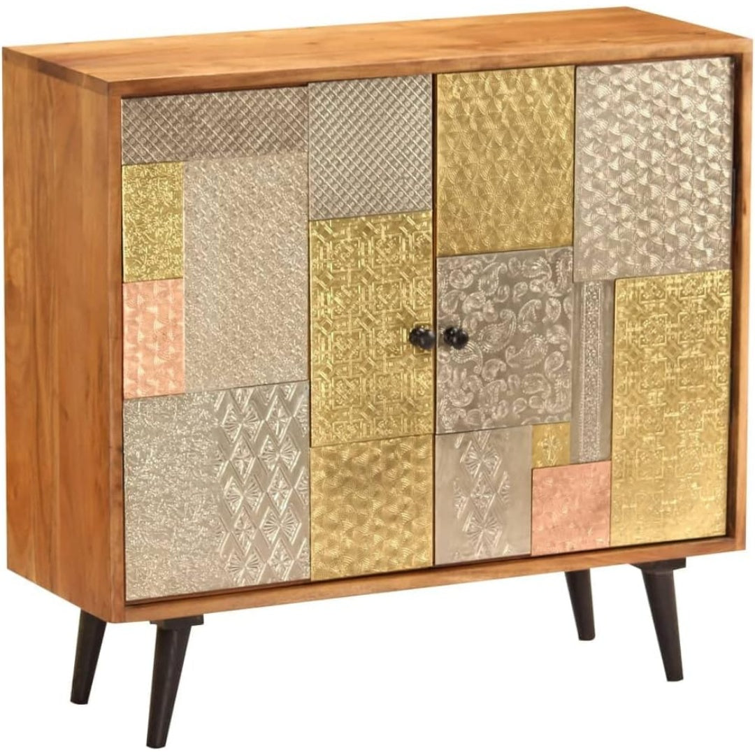 Sideboard mit 2 Tueren, geschlossenem Stauraum und Holzoptik