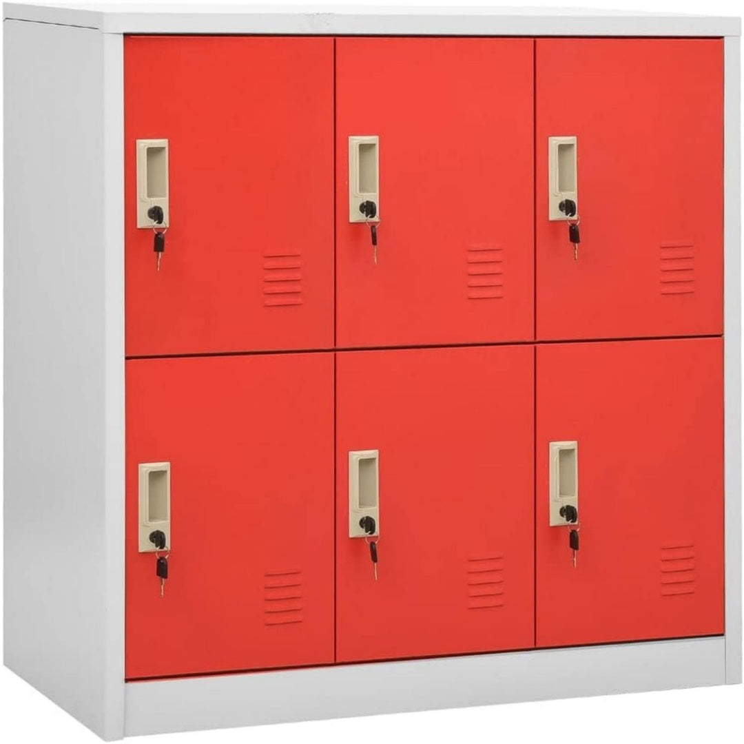 Sideboard in Hellgrau und Rot