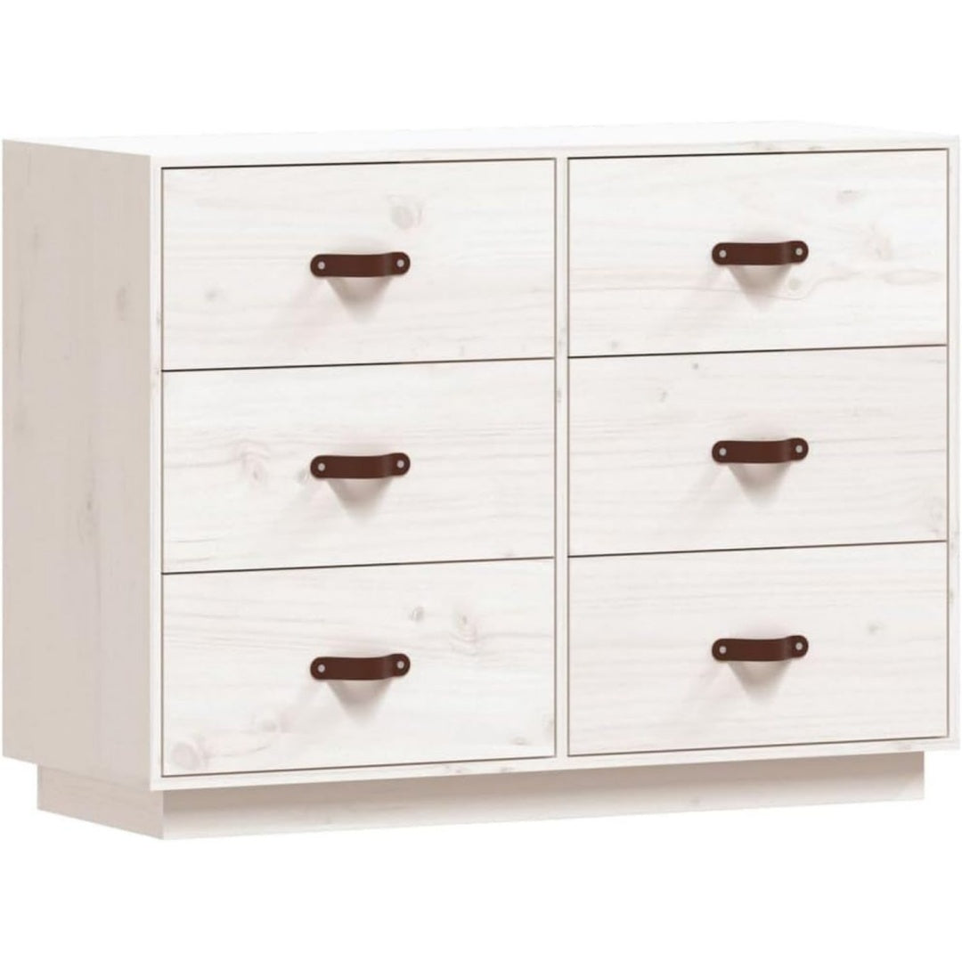 6 Schubladen an dem Sideboard aus Kiefernholz