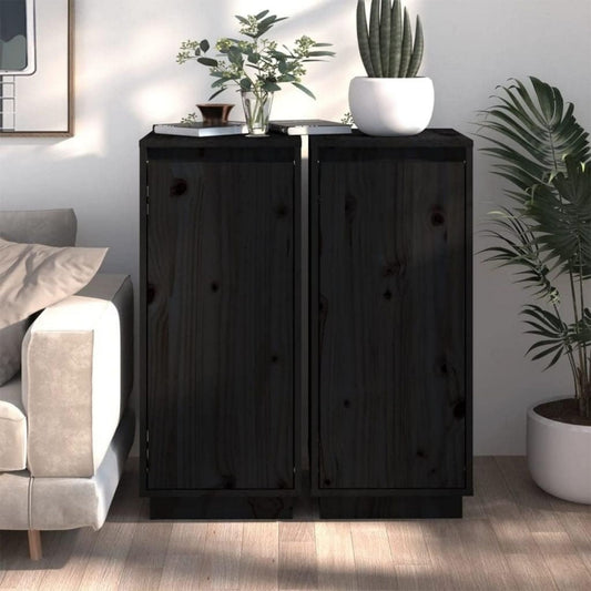 Sideboard mit den Massen 31.5 x 34 x 75 cm in Schwarz und Naturbraun