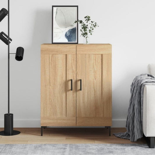 Das Sideboard misst 69.5 x 34 x 90 cm in Eichenbraun