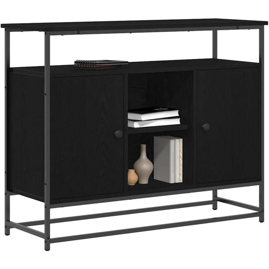 Sideboard mit den Massen 100 x 35 x 80 cm in Schwarz und Eichenbraun
