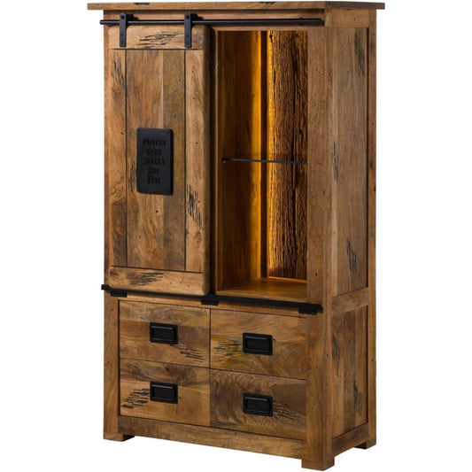 Sideboard aus Massivholz und Metall mit Schiebetueren