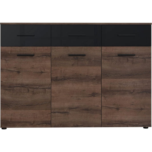 Sideboard mit glaenzenden Oberflaechen und 3 Tueren