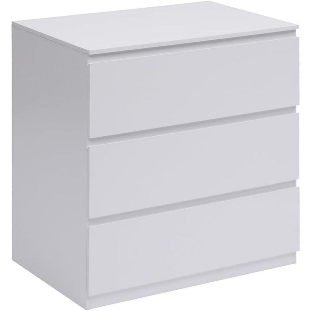 3 Schubladen und Schubladen an dem Sideboard in Weiss