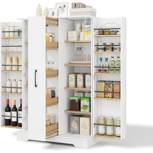 Sideboard verbindet verstellbare Ablagen und eine ausziehbare Konstruktion