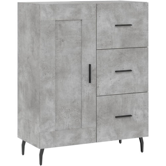 Das Sideboard misst 69.5 x 34 x 90 cm in Grau