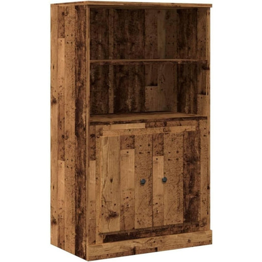 Geschlossener Stauraum an dem Hochschrank in Braun